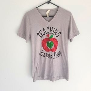 Bella canvas "teaching is a work of heart" graphic tee